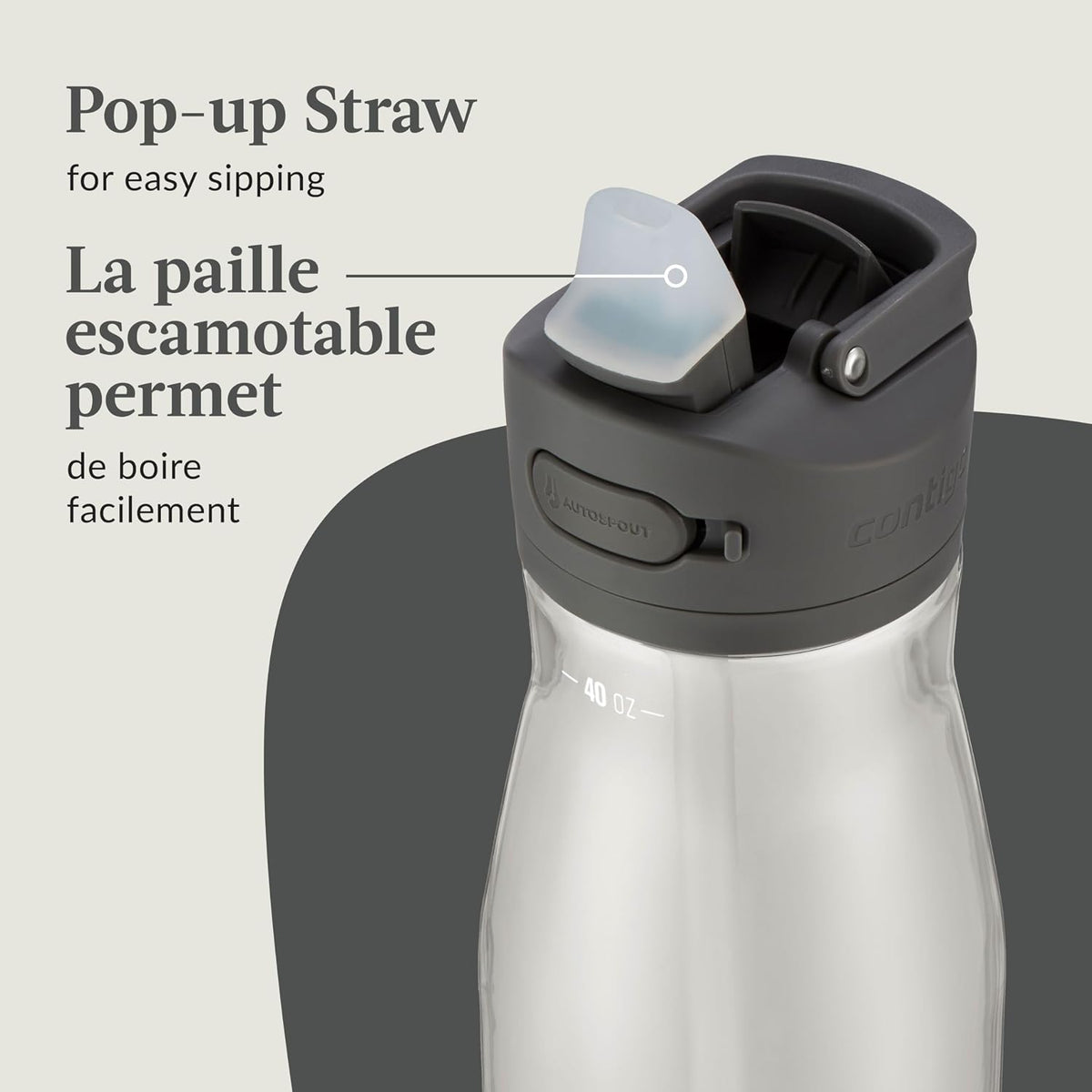 Contigo Ashland 2.0 Water Bottle with AUTOSPOUT Lid, 40 oz (1.18 L), Sake - view 5
