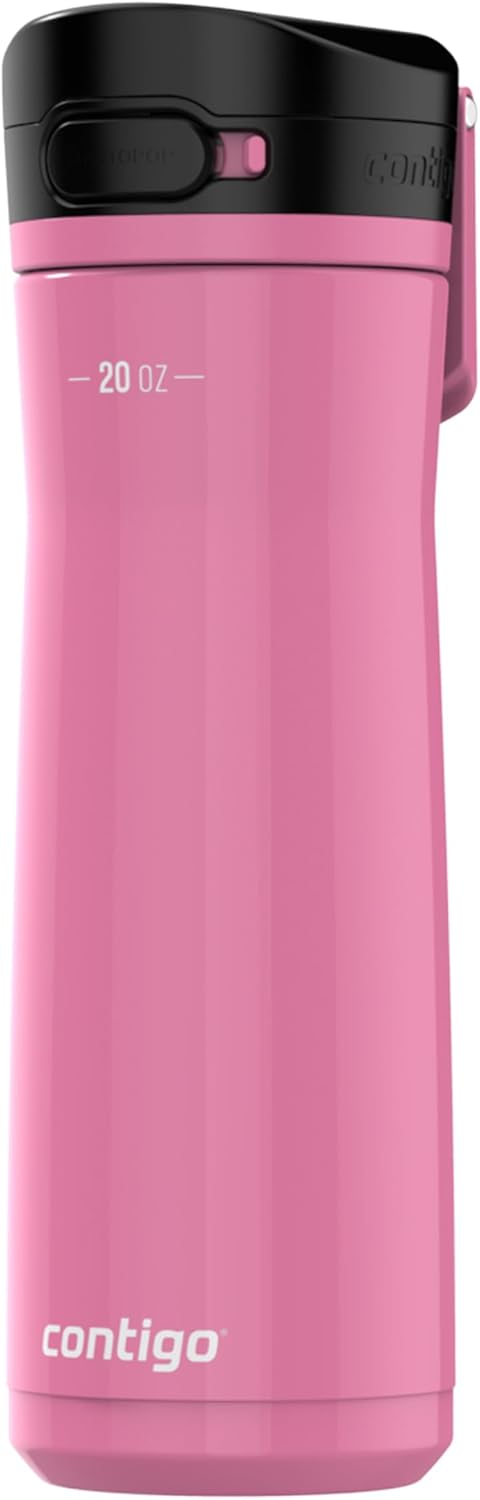 Contigo Jackson Chill 2.0 Insulated Water Bottle, AUTOPOP Lid, 20 oz (591 mL), Azalea