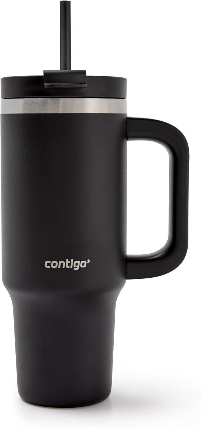 Contigo Streeterville Insulated Tumbler with Handle & Straw, 30 oz (887 mL), Licorice