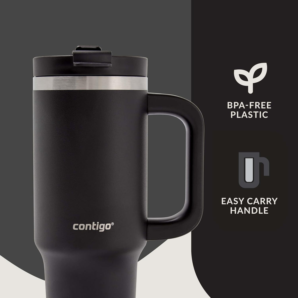 Contigo Streeterville Insulated Tumbler with Handle & Straw, 30 oz (887 mL), Licorice - view 4