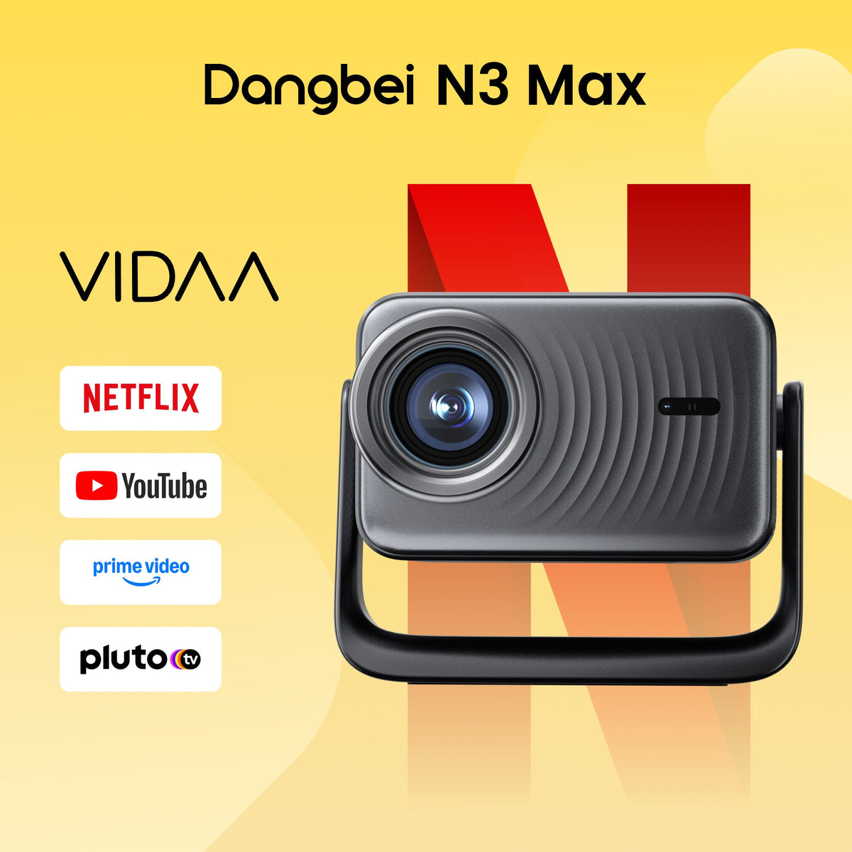 Dangbei N3 Max 1080p Smart Projector with VIDAA OS, Netflix & 180° Gimbal Stand - view 3